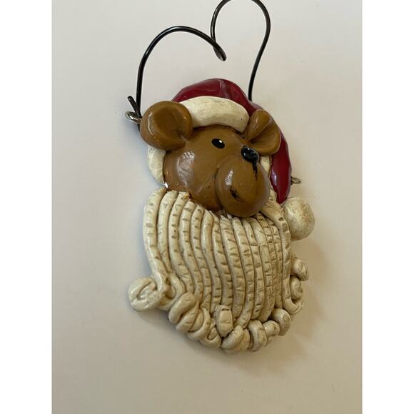 Handsome Vintage Mouse Bear Santa’s Hat Ornament - Picture 2 of 4